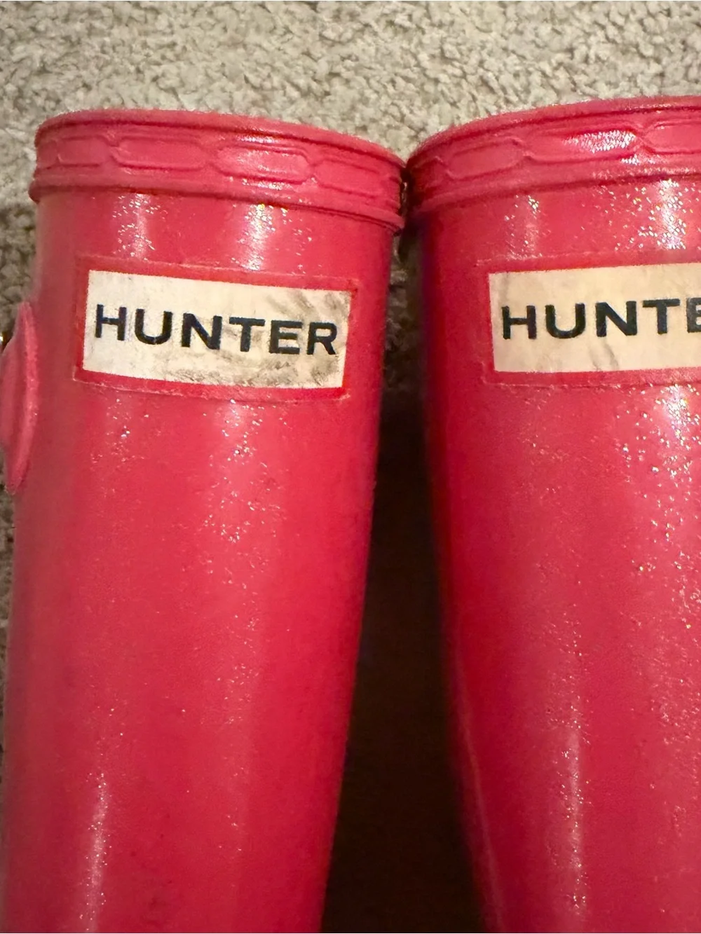Hunter Youth Pink Gloss Tall Waterproof Rain Boots